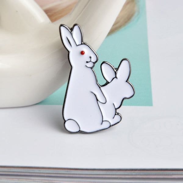 White Rabbits Evil Brooch Pins