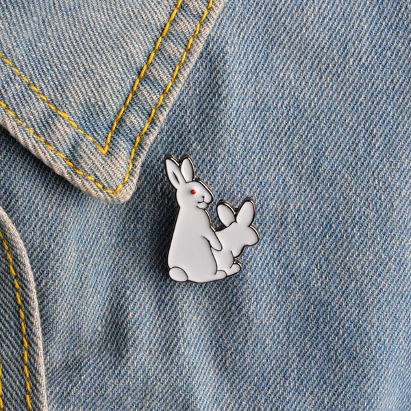 White Rabbits Evil Brooch Pins