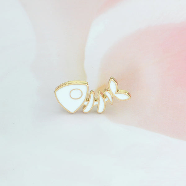 Cat and Fish Bone Pin