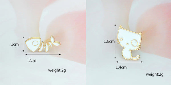 Cat and Fish Bone Pin