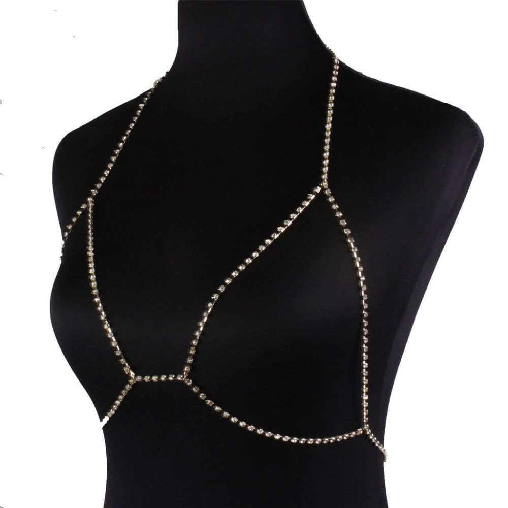 Shiny Crystal Bra Body Statement Jewelry