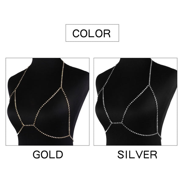 Shiny Crystal Bra Body Statement Jewelry