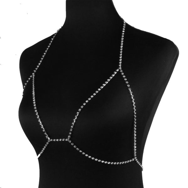 Shiny Crystal Bra Body Statement Jewelry