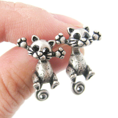 Unique Kitten Stud Earrings