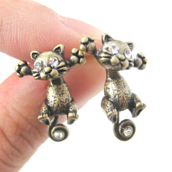 Unique Kitten Stud Earrings