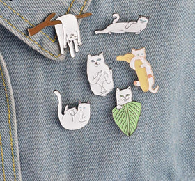 Funny Cats  Metal Brooch Pins