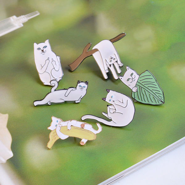 Funny Cats  Metal Brooch Pins