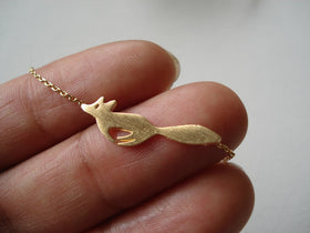 Cute Running Fox Pendant Necklace