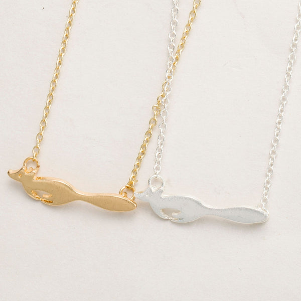 Cute Running Fox Pendant Necklace