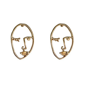 Exaggerated Human Face Stud Earrings