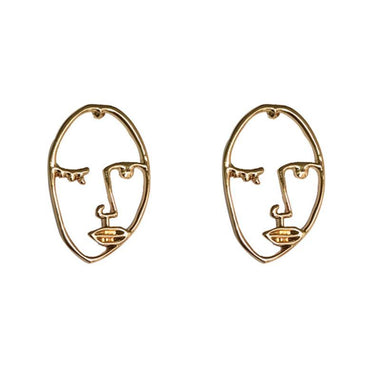 Exaggerated Human Face Stud Earrings
