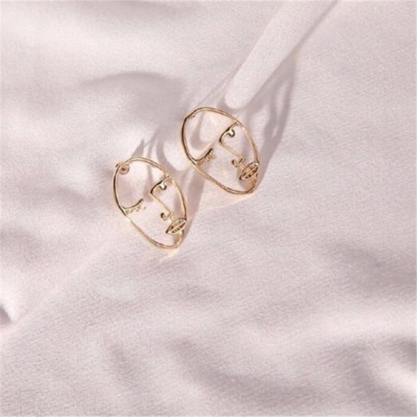 Exaggerated Human Face Stud Earrings