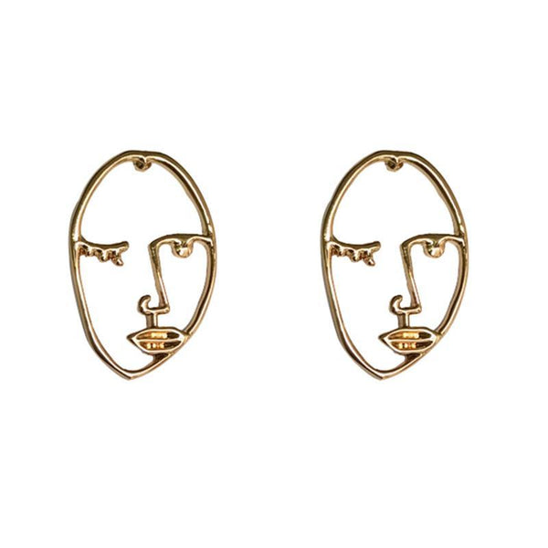 Exaggerated Human Face Stud Earrings