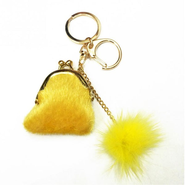 Fur Plush Handbag Keychain