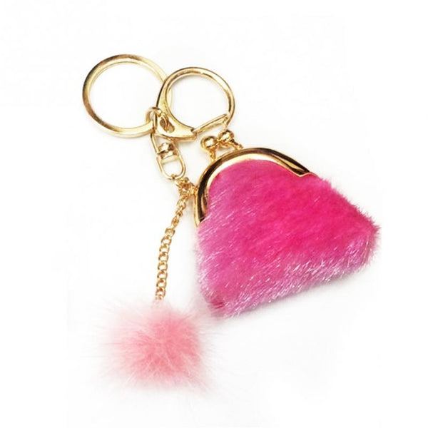 Fur Plush Handbag Keychain