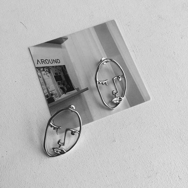 Exaggerated Human Face Stud Earrings